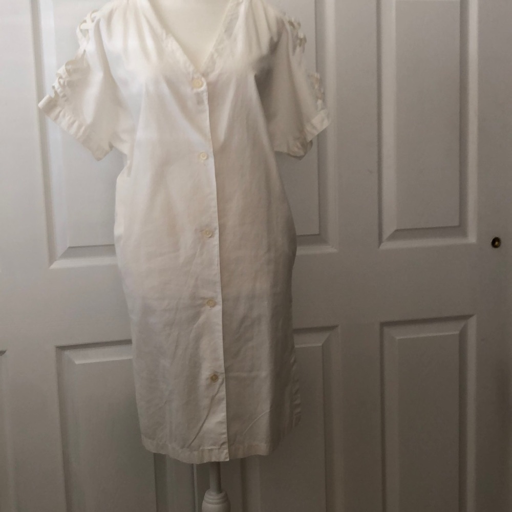 White cotton house dress